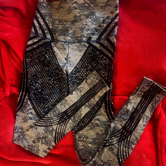 Savage X Fenty Black and Silver Leggings - Picture 2 of 3